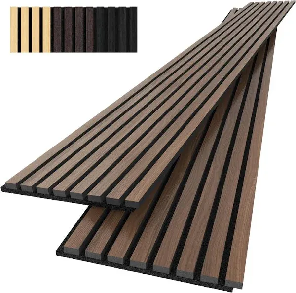 Acoustic Wood Wall Panels, 4-Pack 4.9" x 3.9" Soundproof Wall Panels, Wood Slat Wall Panels for Wall Decor, Samples Pack