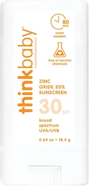 Thinkbaby SPF 30 Sunscreen Stick – Safe Natural Water Resistant Sun Cream f...