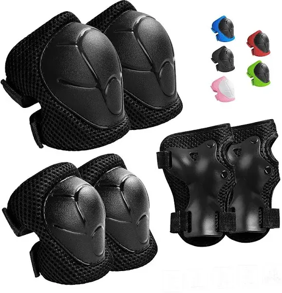 Wemfg Kids Protective Gear Set Knee Pads for Kids 3-8 Years Toddler Knee and Elbow Pads with Wrist Guards 3 in 1 for Skating Cycling Bike