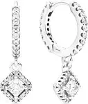 Pandora Square Sparkle Hoop Earrings - 298503C01