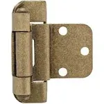 Amerock 3/8" Inset Partial Wrap Self Closing Cabinet Hinge - Pair (Burnished Brass)