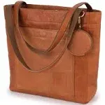 BERLINER BAGS Vintage Leather Tote Bag Seville, Large Shopper for Women - Brown