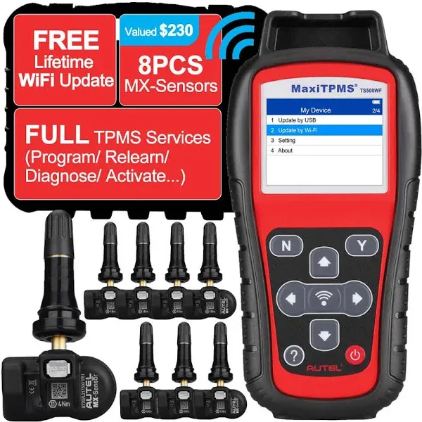 Autel MaxiTPMS TS508WF TPMS Relearn Tool, 2024 WiFi Ver. of TS508 TS501 TS408S TS601, Activate/Relearn/Diagnosis All Sensors, Program Autel