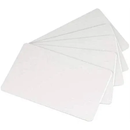 ID Zone Premium White Blank Plastic CR80 30 Mil PVC Cards for ID Badge Printers