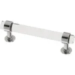 Franklin Brass P44309-CHC-B Francisco Acrylic 3-3/4 in. (96mm) Bar Pulls (Set of 5) Finish: Chrome/Clear