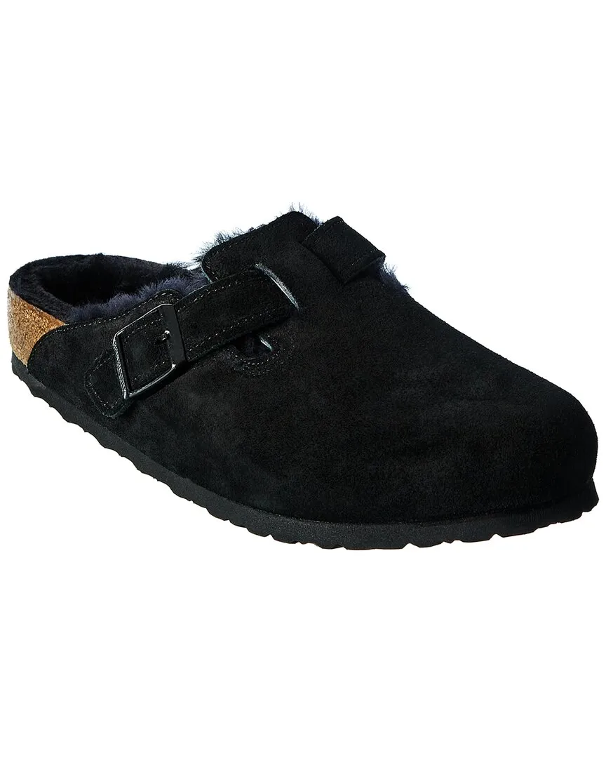 Shop Birkenstock Women's Boston Vl/fell Suede Clog In Black