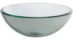 Kraus GV-101-14-ORB 14 in. Glass Vessel Sink with Pop-Up Drain & Mounting Ring, Clear - Oil Rubbed Bronze