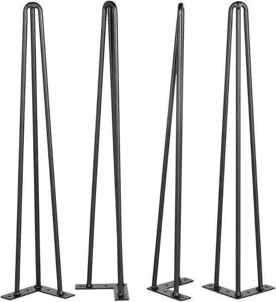 VEVOR Hairpin Table Legs 24&#034; Black Set of 4 Desk Legs 880lbs Load Capacity (Each