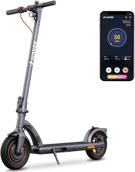 NAVEE Electric Scooter N40,600W Max Power,10" Pneumatic Tires,25-30 Miles Range & 19MPH Speed, Dual Brake System,IPX4 Waterproof, Commuter E-Scooter