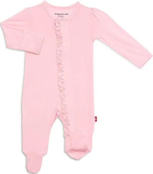 Magnetic Me Baby Girl's Ruffled Modal-Blend Footie