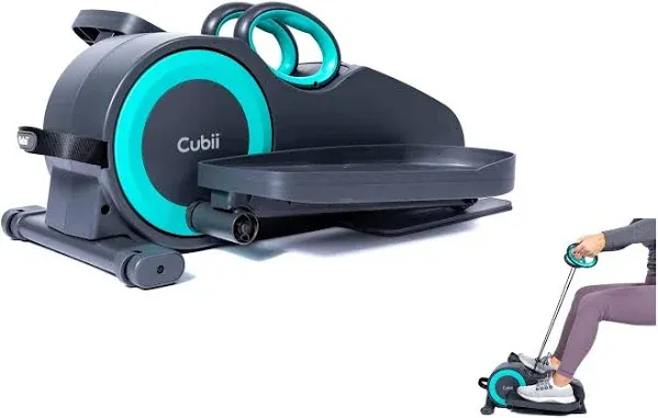 Cubii Total Body Under Desk Seated Elliptical Pedal Exerciser with Built in Upper Body Resistance Bands