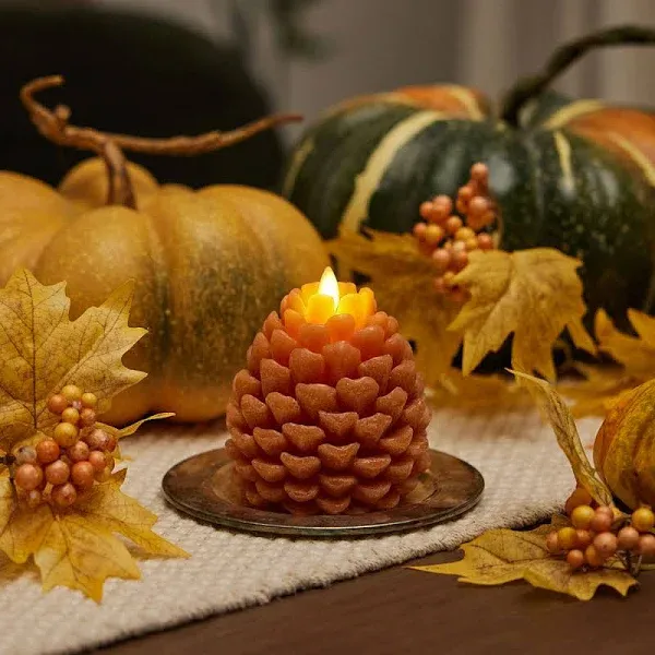 Luminara 3.9x4.3 Adobe LED Flameless Pinecone Candle