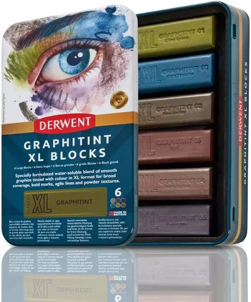 Derwent Graphitint XL Blocks - Assorted, Set of 6