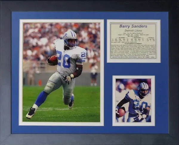 &#034;Barry Sanders Away Framed Photo Collage, 11 X 14-Inch, (11782U)