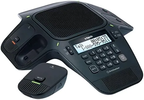 Vtech VCS704 ErisStation Dect 6.0 Conference Phone with Four Wireless Mics using Orbitlink Wireless Technology