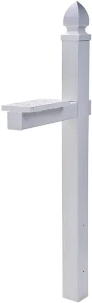 Gibraltar Mailboxes Whitley 4x4 Rust-Proof Plastic White Cross-Arm Mailbox