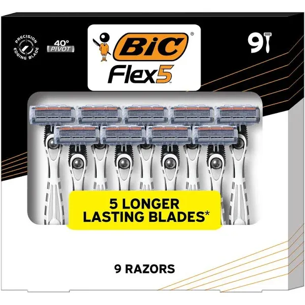 Bic Flex 5 Titanium-Coated Disposable Razor for Men