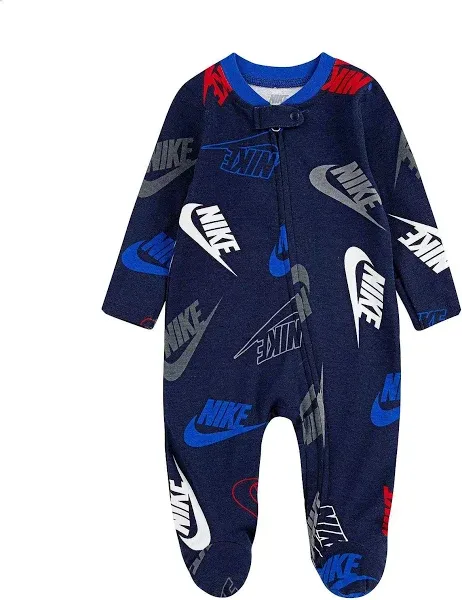 Nike Footed Pajamas Convertible Hand Mits Baby Zip Sleepwear Size 3 Months New