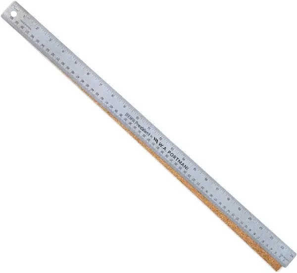 Breman Precision Metal Ruler 24 in - Stainless Steel Cork Back Ruler, Pack of 2