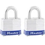 Master Lock 1-9/16in (40mm) Wide Laminated Steel Pin Tumbler Padlock (2pk)