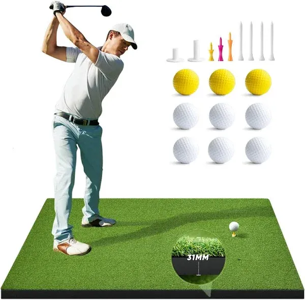 Golf Mat, Golf Hitting Mats Practice Outdoor Indoor, 5X4Ft Golf Artificial Turf 