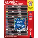 Sharpie Markers, Creative, Acrylic, Water-Based, Assorted, Bullet Tip - 12