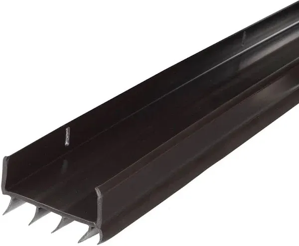 Door Bottom Gap Seal Sweep 36 in. Wide Vinyl U-Shaped Brown Weather Protection