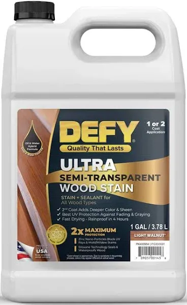 Ultra Semi Transparent Exterior Wood Stain - Premium Stain &amp; Sealer, 1 Gallon (R