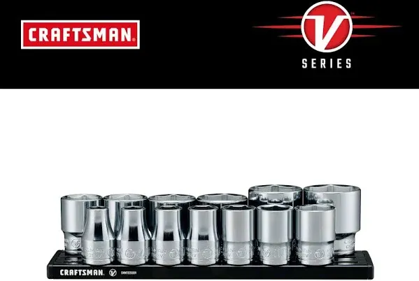 Craftsman V-Series 1/2 in. Drive SAE 6 Point Socket Set 13 PC