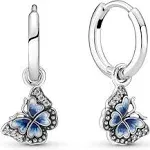 Pandora Blue Butterfly Hoop Earrings 290778C01