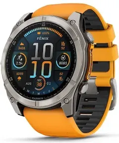 Garmin fenix 8 Smartwatch 47mm AMOLED Sapphire in Carbon Gray DLC Titanium with Black Silicone Band