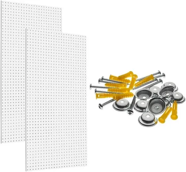 Triton Products High Density Fiberboard Pegboards with Mounting Hardware PEG2-WHT