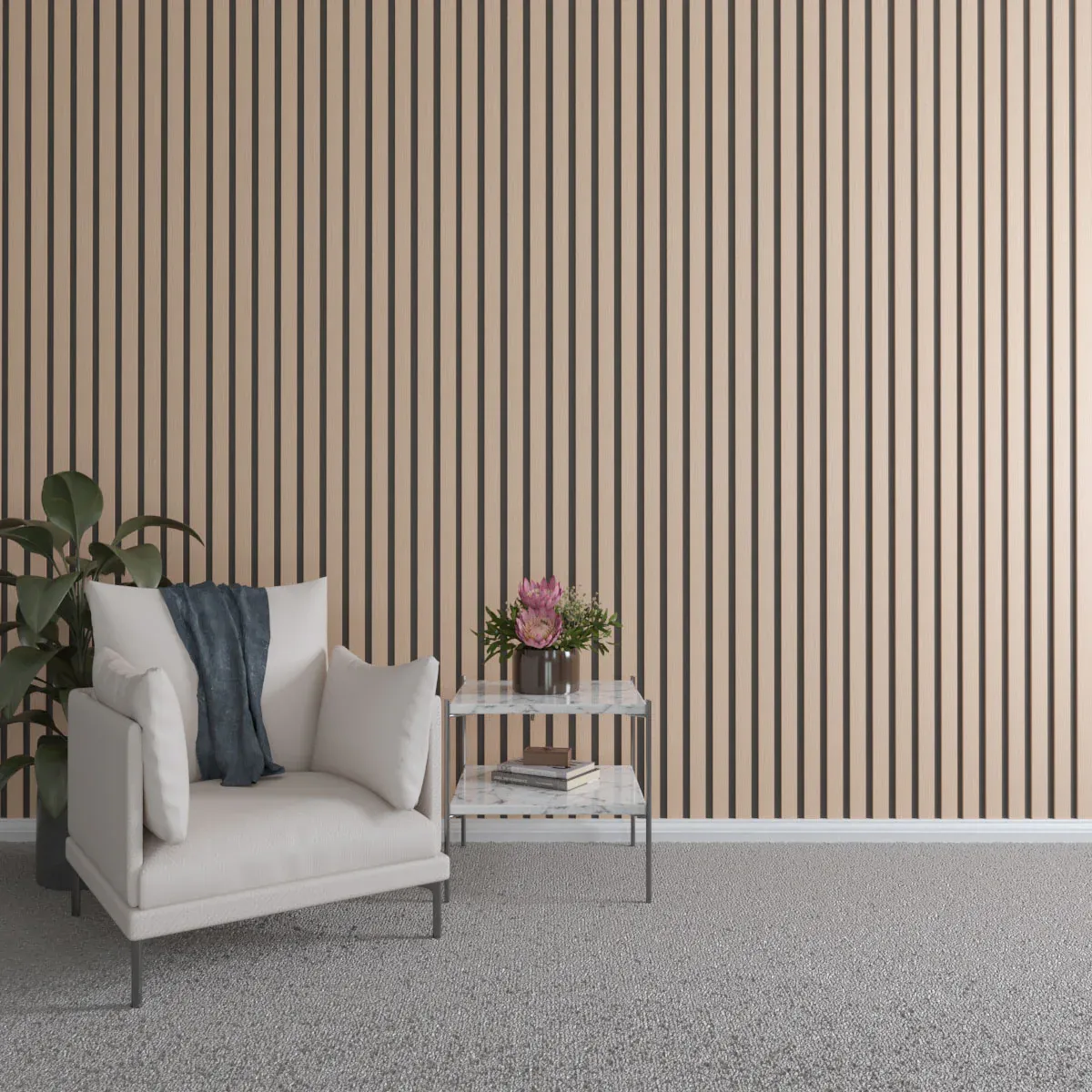 Traditional Adjustable Wood Slat Wall Kit