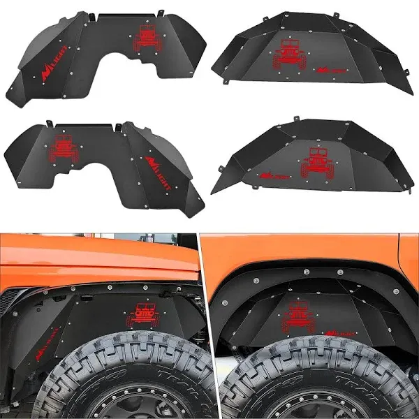 Nilight Front & Rear Inner Fender Liners for Wrangler JK JKU 4WD (2007-2018)