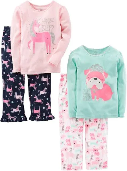 Simple Joys by Carter's Girls' 4-Piece Pajama Set