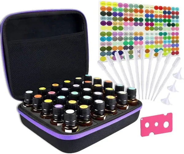 Essential Oils Carrying Case - Holds 30 Bottles - Foam Insert for Organization