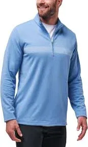 TravisMathew Men's Upgraded Chest Stripe Quarter Zip Golf Pullover