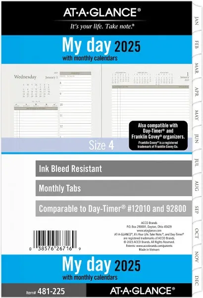 2025 AT-A-GLANCE Daily Planner Refill