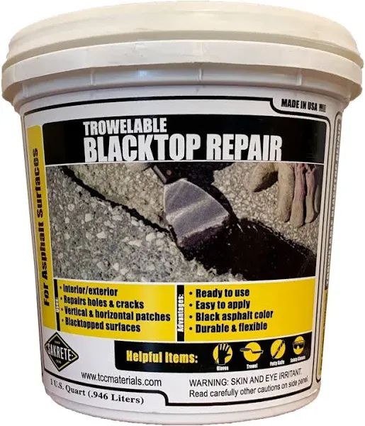 Blacktop Patch, Tub, 1 qt., Black, 40 ft.