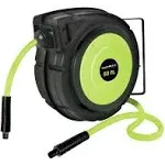 Flexzilla Air Hose Reel 3/8X50 Ft Wall Enclosed Retractable Abrasion Resistant