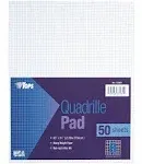 Tops Quadrille Pads 8 Squares/Inch 8 1/2 x 11 White 50 Sheets