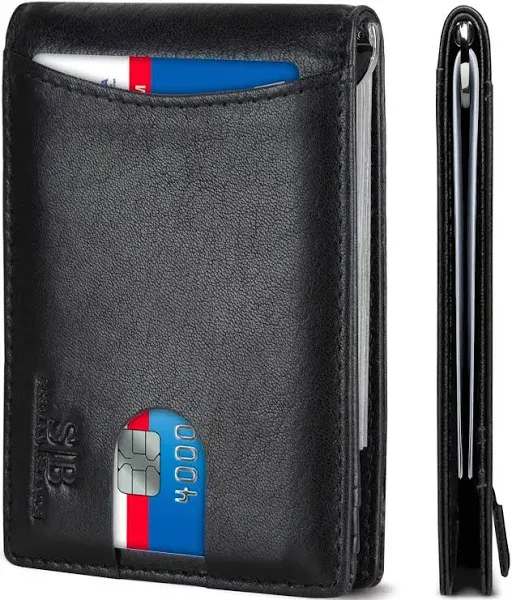 Serman Brands Men's RFID Blocking Slim Bifold Genuine Leather Wallet