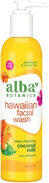 Alba Botanica, Hawaiian Facial Wash Deep Cleansing Coconut Milk, 237 Ml