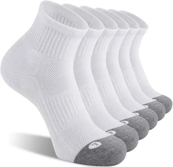 FITRELL 6 Pack Men's Athletic Ankle Socks Cushioned Sports Running Socks 7-9/9-12/12-15