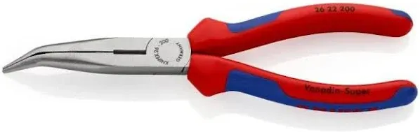 KNIPEX Tools - Long Nose Pliers With Cutter, 40 Degree Angled, 1000V Insulated (