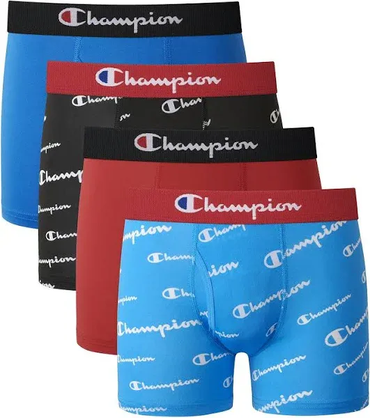 Champion Boys' 4-Pack Everyday Active Stretch Boxer Briefs