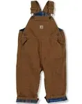 Carhartt Canvas Bib Overall Flannel-Lined Carhartt Brown 3T