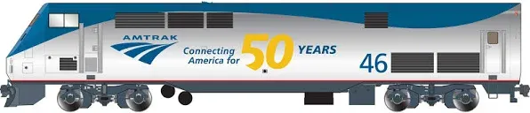 Athearn Genesis HO Scale AMD103/P42, Amtrak/50th Anniversary Phase V #46