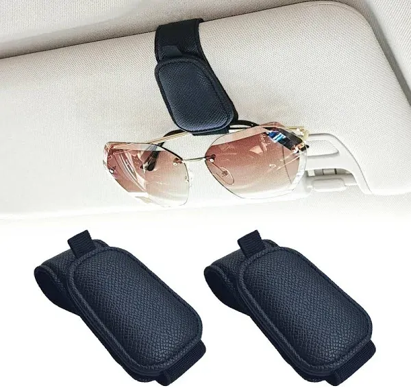 Yuoyar 2 Packs Magnetic Sunglass Holder for Car Visor Sunglasses Clip for Car Visor Universal Fit for Different Size Eyeglasses