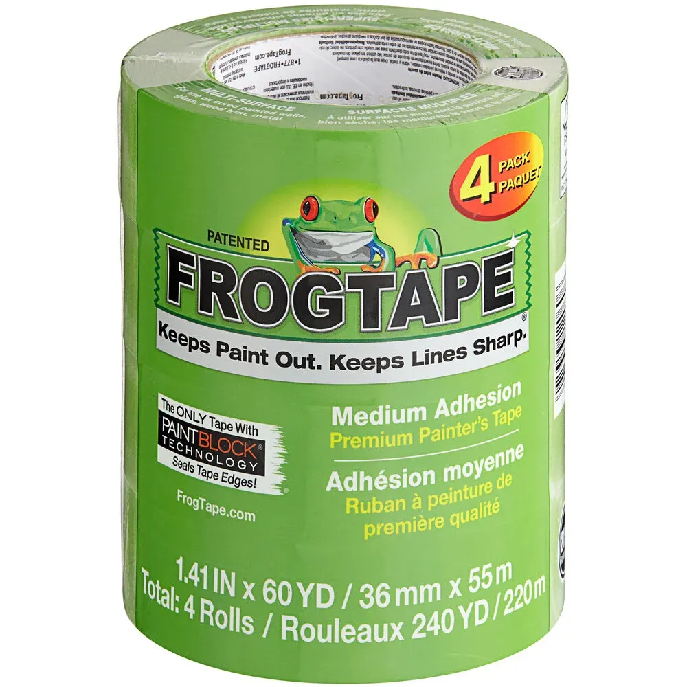 FrogTape 240660 1.41" x 60 Yards Green Multi-Surface Painter's Tape - 4/Pack